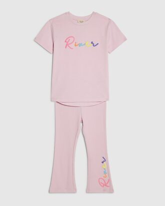 Mini Girls Pink River T-shirt-set