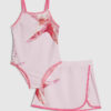 Mini Girls Pink Starfish Swimsuit Set