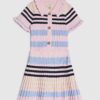 Mini Girls Pink Stripe Polo Shirt Set Mini Girls Pink Stripe Polo Shirt Set