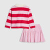 Mini Girls Pink Stripe Polo Shirt Set Mini Girls Pink Stripe Polo Shirt Set