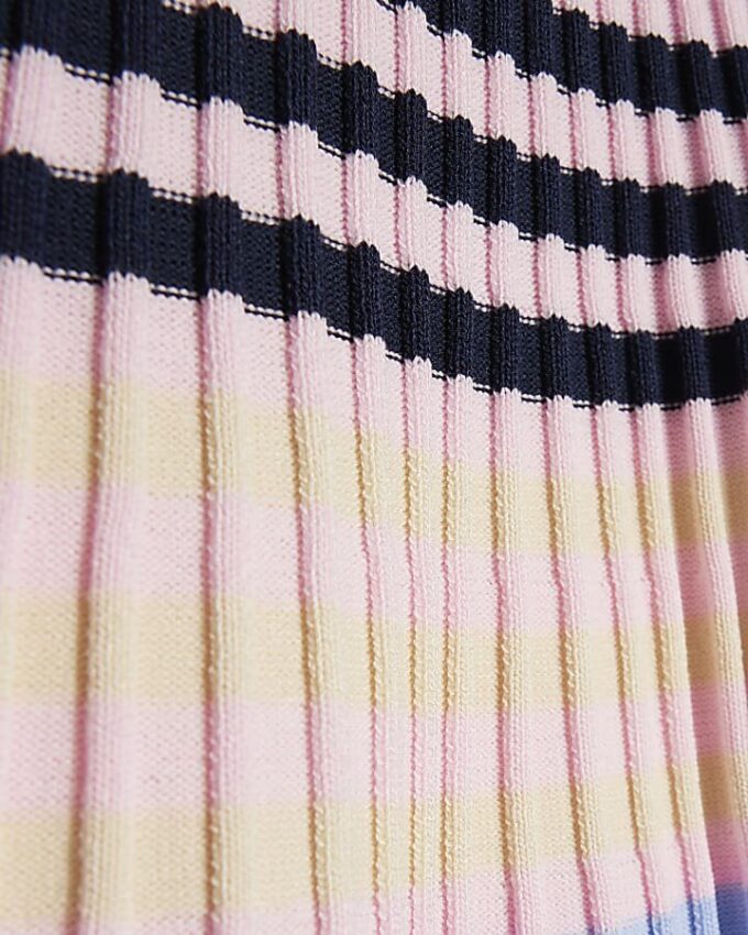 Mini Girls Pink Stripe Polo Shirt Set Mini Girls Pink Stripe Polo Shirt Set