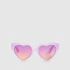 Mini Girls Purple Ombre Heart solglasögon