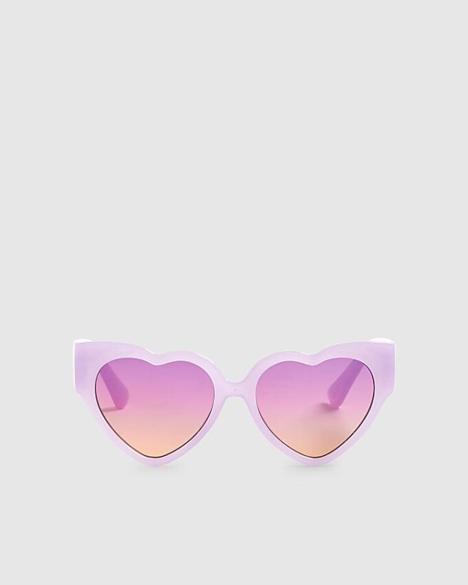 Mini Girls Purple Ombre Heart solglasögon