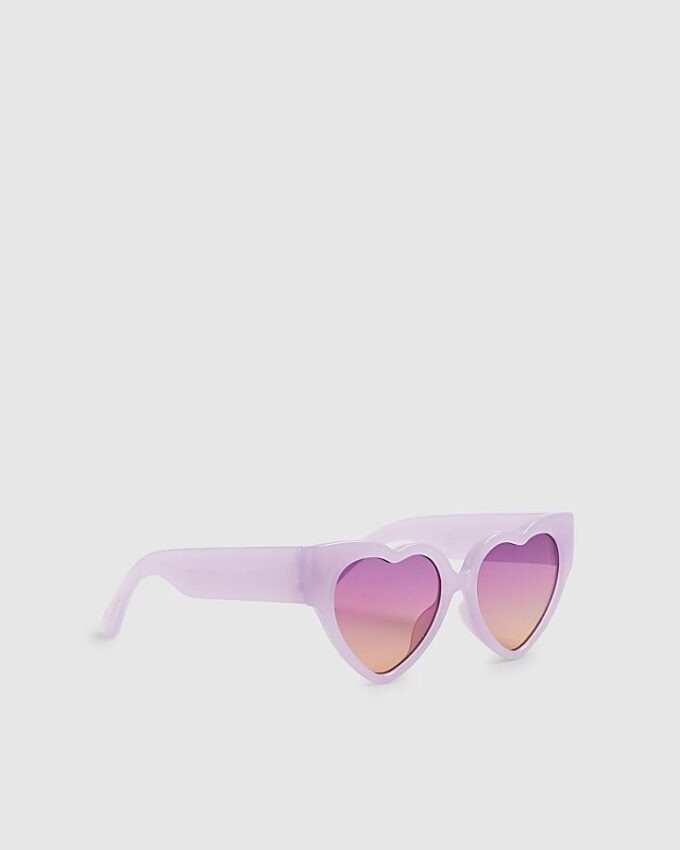 Mini Girls Purple Ombre Heart solglasögon