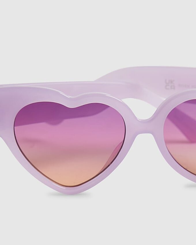 Mini Girls Purple Ombre Heart solglasögon