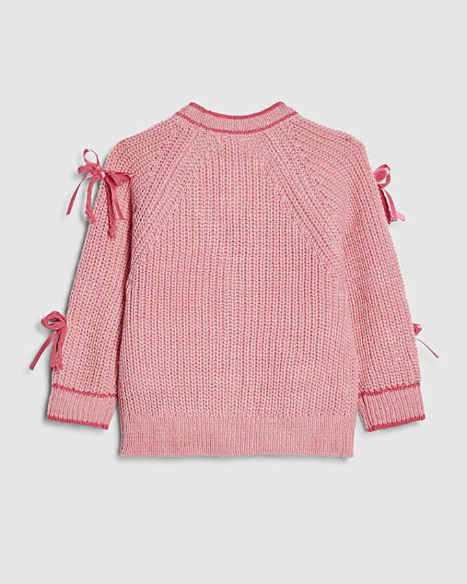 Mini Girls rosa 3D-hjärtbågar-kofta
