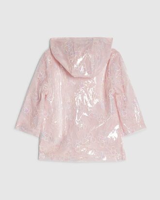 Mini Girls rosa blommig regnrock