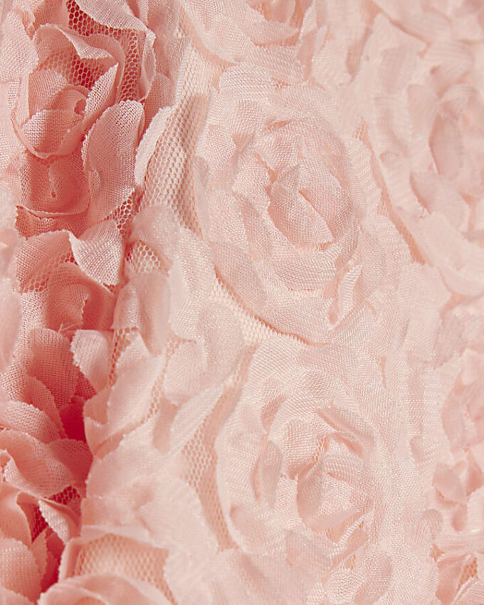 Mini Girls rosa bomberjacka med 3D-blommor