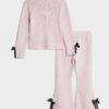 Mini Girls rosa byxset med rosett Mini Girls rosa byxset med rosett