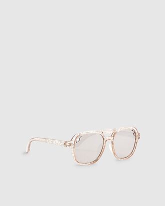 Mini Girls rosa glitter Aviator-solglasögon