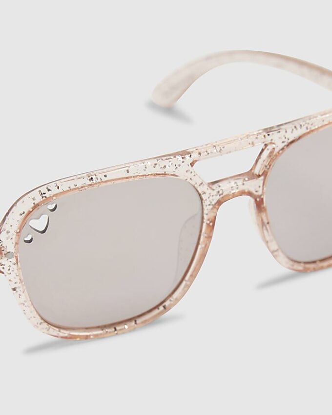 Mini Girls rosa glitter Aviator-solglasögon