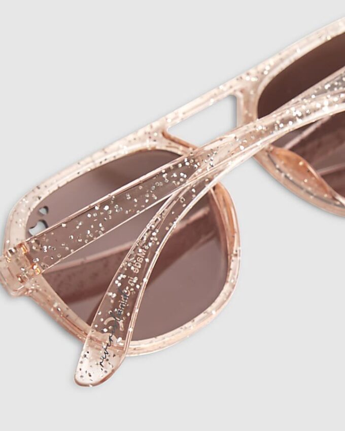 Mini Girls rosa glitter Aviator-solglasögon
