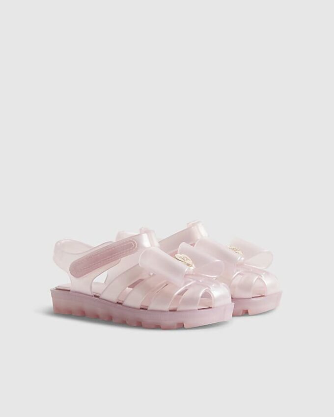 Mini Girls rosa glitterbågsandaler