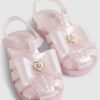 Mini Girls rosa glitterbågsandaler