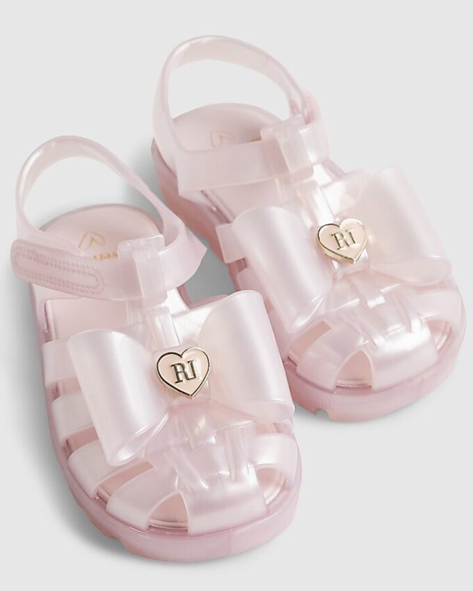 Mini Girls rosa glitterbågsandaler