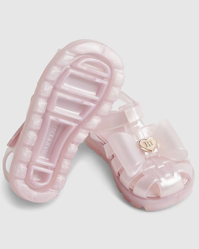 Mini Girls rosa glitterbågsandaler