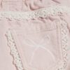 Mini Girls rosa jeans med breda ben och spetsrosett