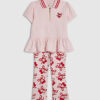Mini Girls rosa leggingsset med körsbärsrosett Mini Girls rosa leggingsset med körsbärsrosett
