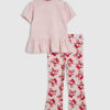 Mini Girls rosa leggingsset med körsbärsrosett Mini Girls rosa leggingsset med körsbärsrosett