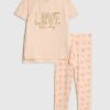 Mini Girls rosa Love T-shirt-set
