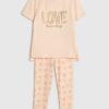 Mini Girls rosa Love T-shirt-set