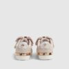 Mini Girls rosa monogram-skor med kardborreband och rosett