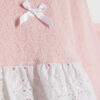 Mini Girls rosa pointelle 3D-rosett-set