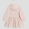 Mini Girls rosa regnrock med huva och peplum