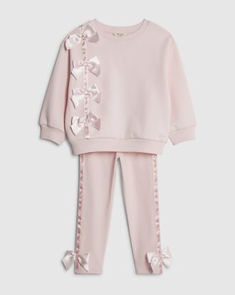 Mini Girls rosa RI Bow T-shirt-set