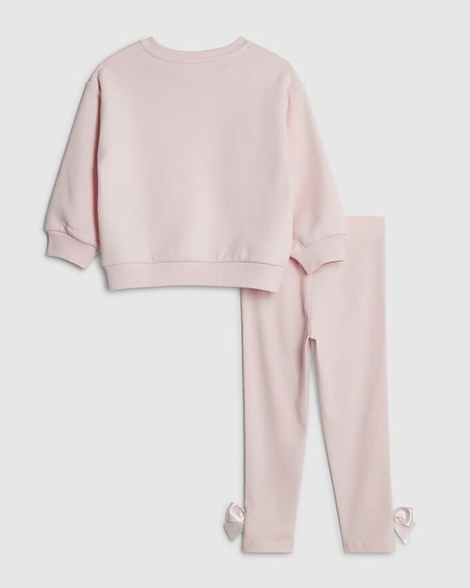 Mini Girls rosa RI Bow T-shirt-set Mini Girls rosa RI Bow T-shirt-set