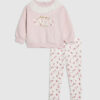 Mini Girls rosa set med krage Mini Girls rosa set med krage