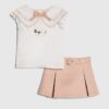 Mini Girls rosa set med skort i imitationsmocka Mini Girls rosa set med skort i imitationsmocka