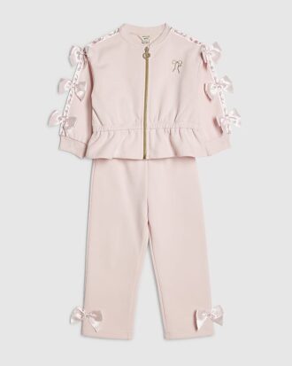 Mini Girls rosa set med sweatshirt och rosett