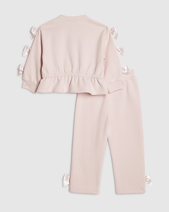 Mini Girls rosa set med sweatshirt och rosett Mini Girls rosa set med sweatshirt och rosett