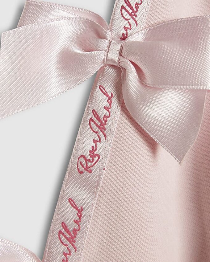 Mini Girls rosa set med sweatshirt och rosett Mini Girls rosa set med sweatshirt och rosett
