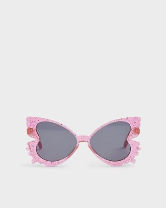 Mini Girls rosa solglasögon med konfetti- och fjärilsmönster