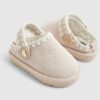 Mini Girls rosa tofflor med whipstitch-rem