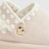 Mini Girls rosa tofflor med whipstitch-rem