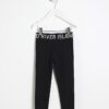Mini Girls svarta leggings med elastisk midja