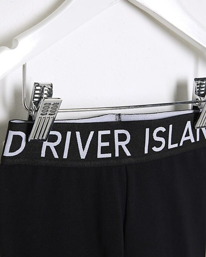Mini Girls svarta leggings med elastisk midja