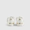 Mini Girls vita monogramskor med kardborreband och rosett