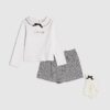 Mini Girls White Bow Top And Skort Set Mini Girls White Bow Top And Skort Set