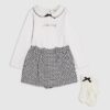 Mini Girls White Bow Top And Skort Set Mini Girls White Bow Top And Skort Set