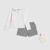 Mini Girls White Bow Top And Skort Set Mini Girls White Bow Top And Skort Set