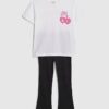 Mini Girls White Iconic Vibes T-shirt-set