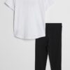 Mini Girls White Trio Heart T-shirt-set