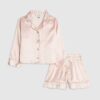 Mini Girls Yellow Leopard Satin Pyjama’s Set