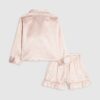 Mini Girls Yellow Leopard Satin Pyjama’s Set