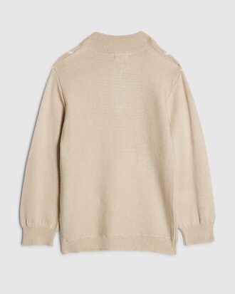 Mini pojk-tröja i beige med trattkrage Mini pojk-tröja i beige med trattkrage