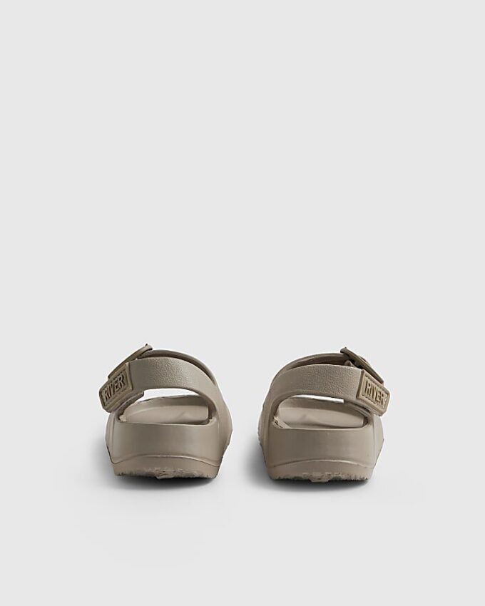 Mini pojkar beige formade sandaler med dubbla remmar